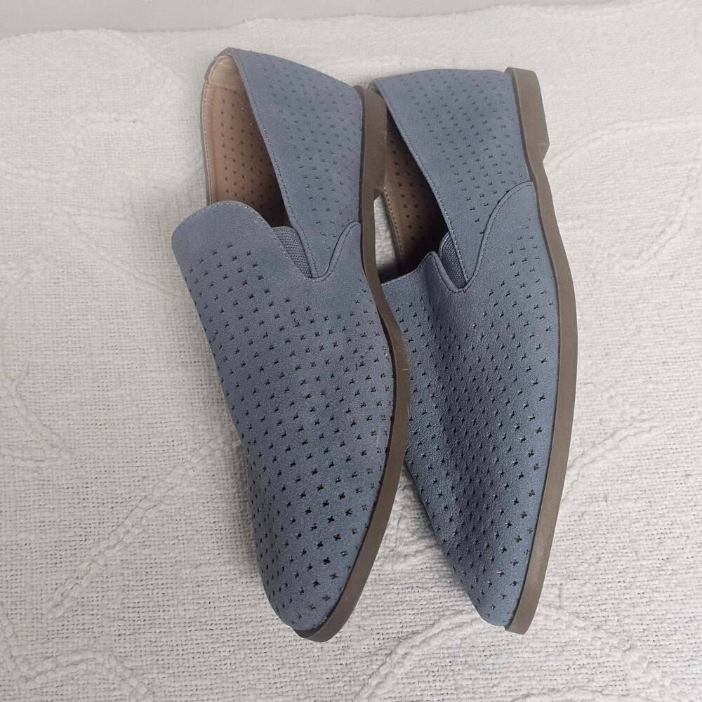 Journee Collection Blue Faux Suede Loafer Size 7.5 Womens Academia Fall Autumn - Picture 3 of 6